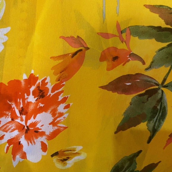 EMORY PARK Stitch Fix Landry Crochet Trim Open Kimono Yellow Floral Size Med New - Picture 7 of 8